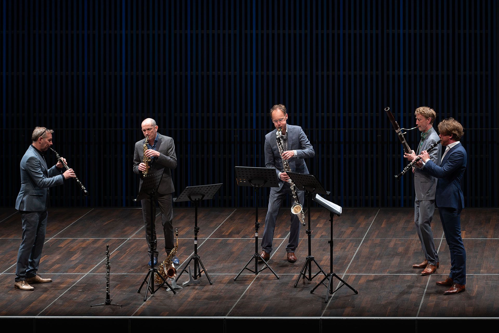 Das niederländische Calefax Reed Quintet trat am 22.5.2022 im Rahmen derHörba(a)r 2022 im Strawinsky Saal auf